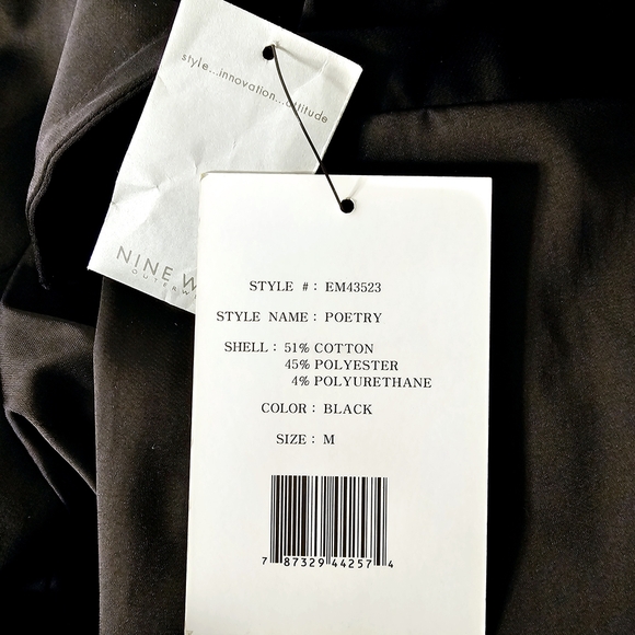 🛑 NWT Nine West Womens Black Cotton/Poly Blend Empire Waist Jacket Coat Med - Picture 7 of 9